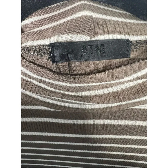 NWT ATM Dip Dye Stripe Dress Black Combo Knit Ribbed Size Small - Picture 7 of 9